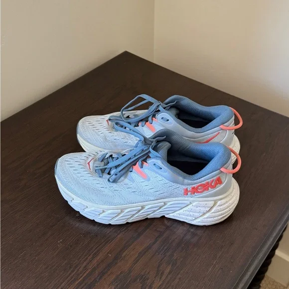 Hoka Sky Blue and Coral Running Shoes HOKA Women main image 4